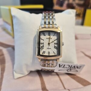 Invicta Gold and Silver Rectangular Watch